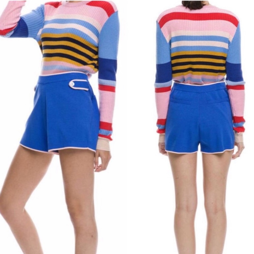 English Factory blue pink knit shorts